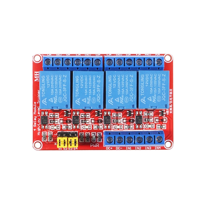 A001410-4-CHANNEL-RELAY-BOARD-12V-RED-MODULE-BROSK-IR ماژول رله 4 کاناله 12 ولت برد قرمز