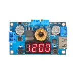 ماژول کاهنده 5 آمپری XL4015 DC-DC دارای نمایشگر و پورت USB