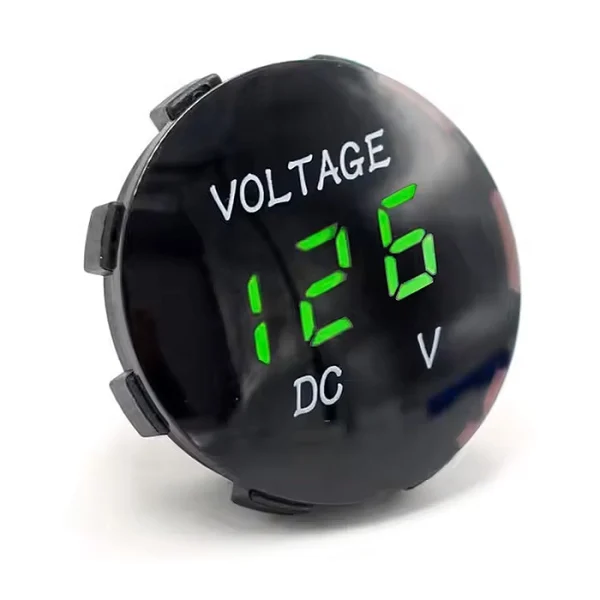 ولت متر گرد فندکی خودرو 5 تا 30 ولت DC مدل DS4010W رنگ سبز