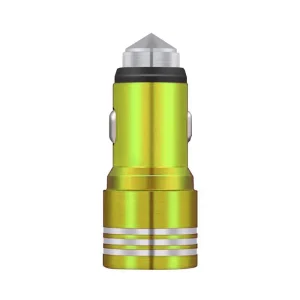 شارژر فندکی خودرو دو خروجی USB با جریان 2.4 آمپر رنگ طلایی