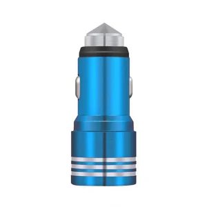 شارژر فندکی خودرو دو خروجی USB با جریان 2.4 آمپر رنگ آبی