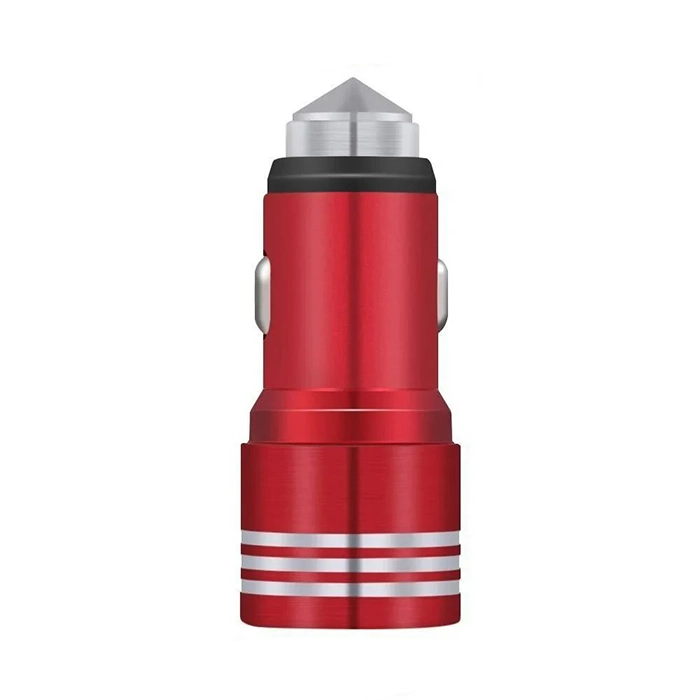 A001545-CAR-USB-2.4A-TOW-USB-CHARGER-RED-BROSK-IR شارژر فندکی خودرو دو خروجی USB با جریان 2.4 آمپر رنگ قرمز