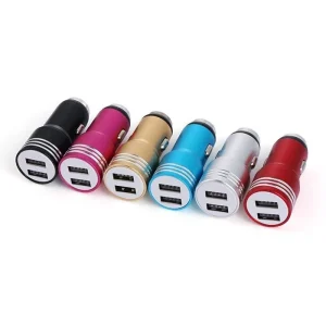 شارژر فندکی خودرو دو خروجی USB با جریان 2.4 آمپر رنگ