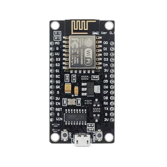 A001785-ESP8266-12E-NODEMCU-CH340-BOARD-BROSK-IR برد توسعه NodeMcu دارای هسته وای فای ESP8266-12E و مبدل CH340