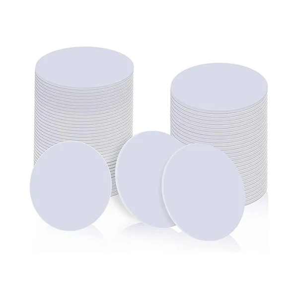 تگ گرد سکه‌ای NFC NTAG215 RFID فرکانس 13.56 قطر 25mm سفید