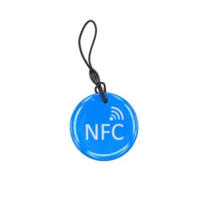 تگ گرد جاسوئیچی شیشه‌ای NFC NTAG215 RFID رنگ آبی