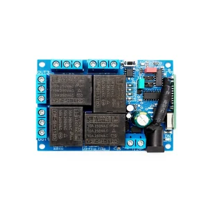 ماژول رله گیرنده ریموت 4 کانال 12 ولت فرکانس 433MHz کد لرنینگ